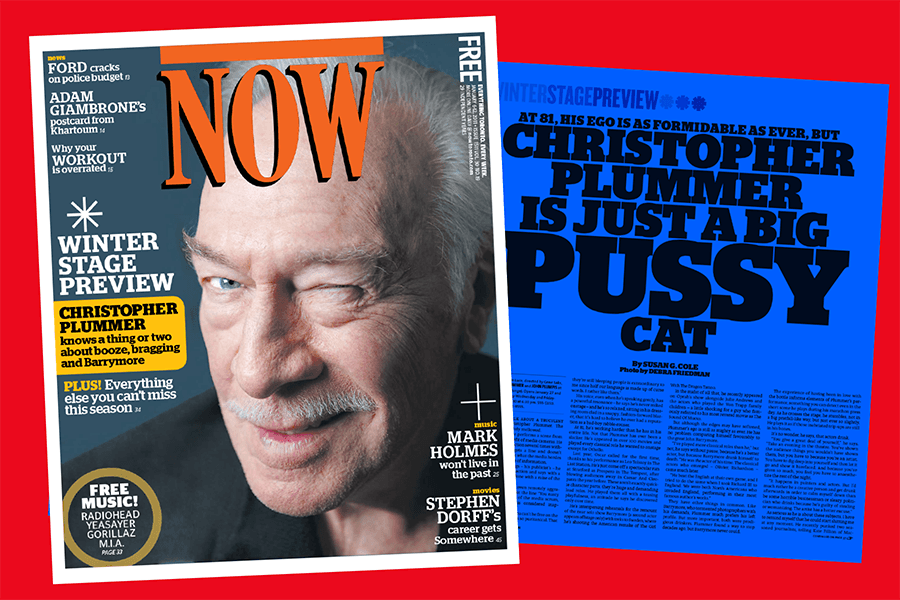 Christopher Plummer NOW Magazine cover