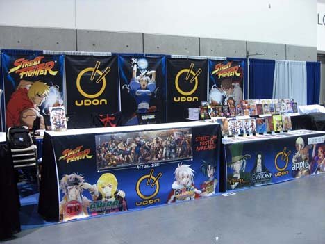 Before the chaos of 200k people milling about, UDON's booth sits ready and prepped for the masses.