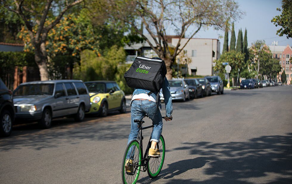 uber eats on a bike