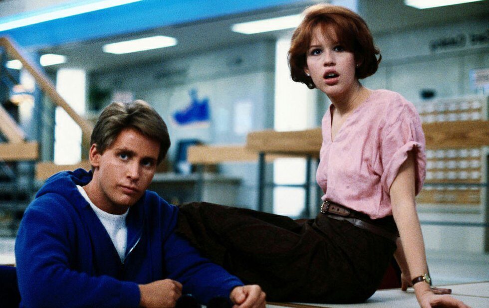 Emilio Estevez and Molly Ringwald in John Hughes' 1985 teen flick The Breakfast...