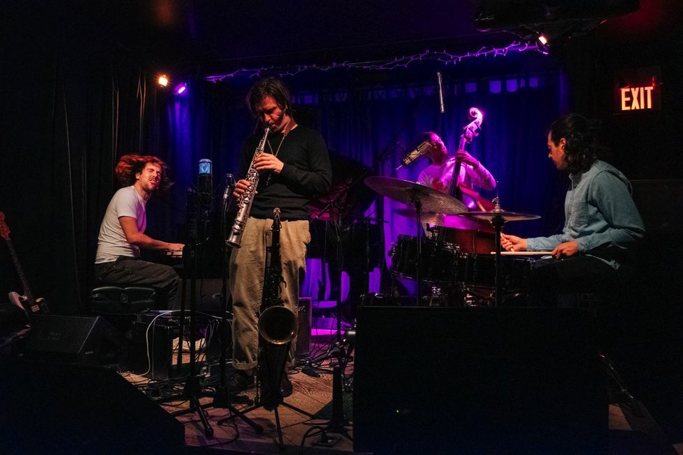 Matthew Tavares & Leland Whitty with their band at Burdock Piano Fest in January