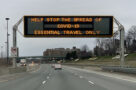 A highway sign in Toronto from March 2020