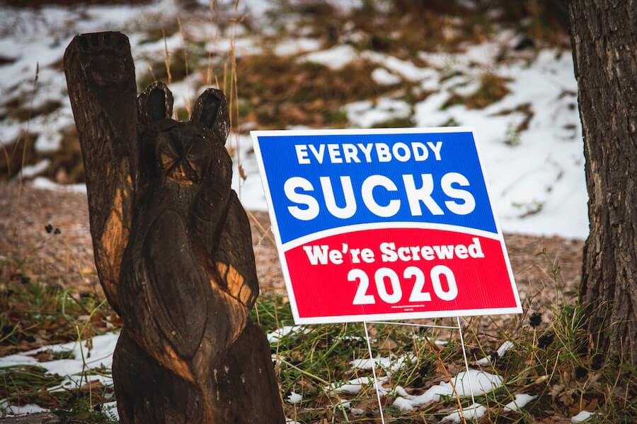 A photo of a U.S. election sign