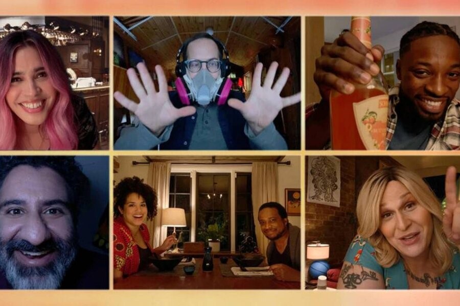 The cast of NBC's Connecting..., in their little personal boxes, a COVID-19 tv show