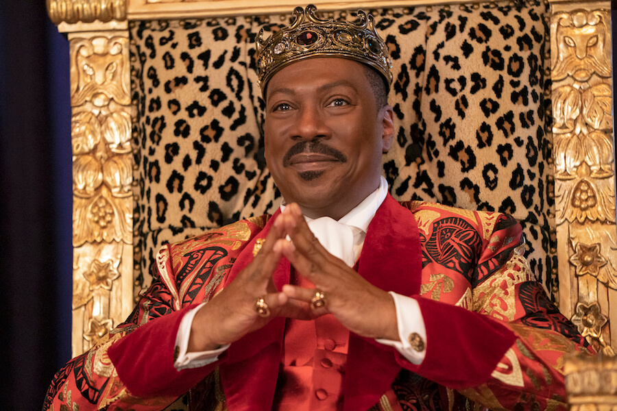 A photo of Eddie Murphy in Coming 2 America, premiering in March 2021 on Amazon Prime Video Canada