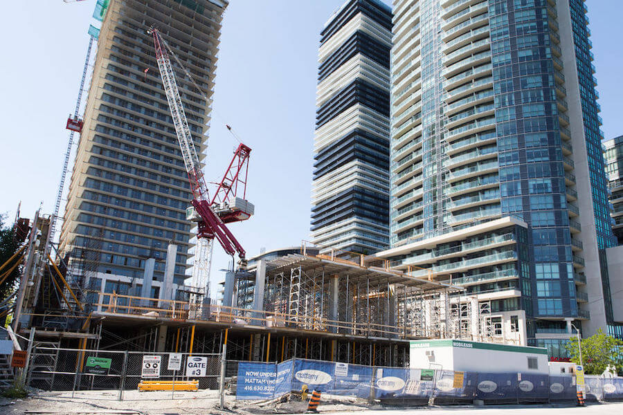 A photo of a condo building under construction in Toronto on July 11, 2020