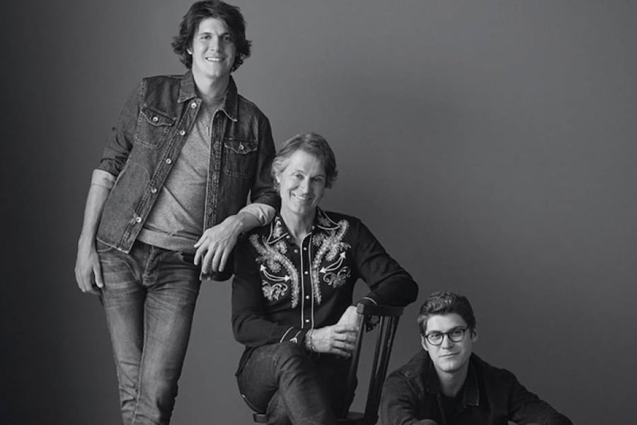 Jim Cuddy (centre) is proud of the musical paths his sons Devin Cuddy (left) and Sam Polley have taken.