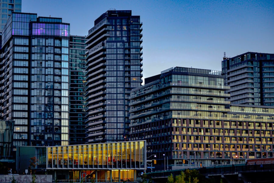 A photo of condo buildings in Toronto