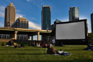 The Toronto Outdoor Picture Show screen at Fort York National Historic Site in Toronto