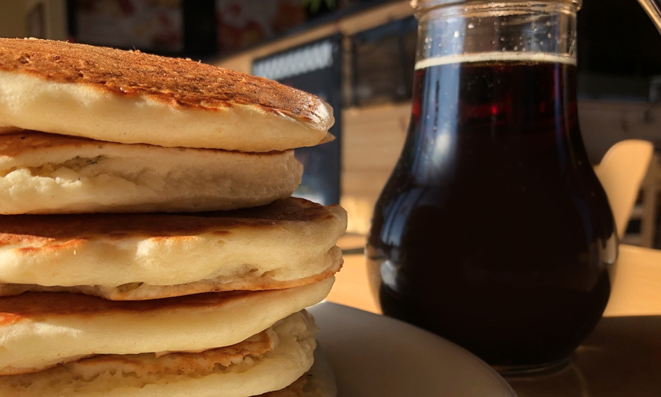 Sunset Grill is offering 1 pancakes today NOW Toronto
