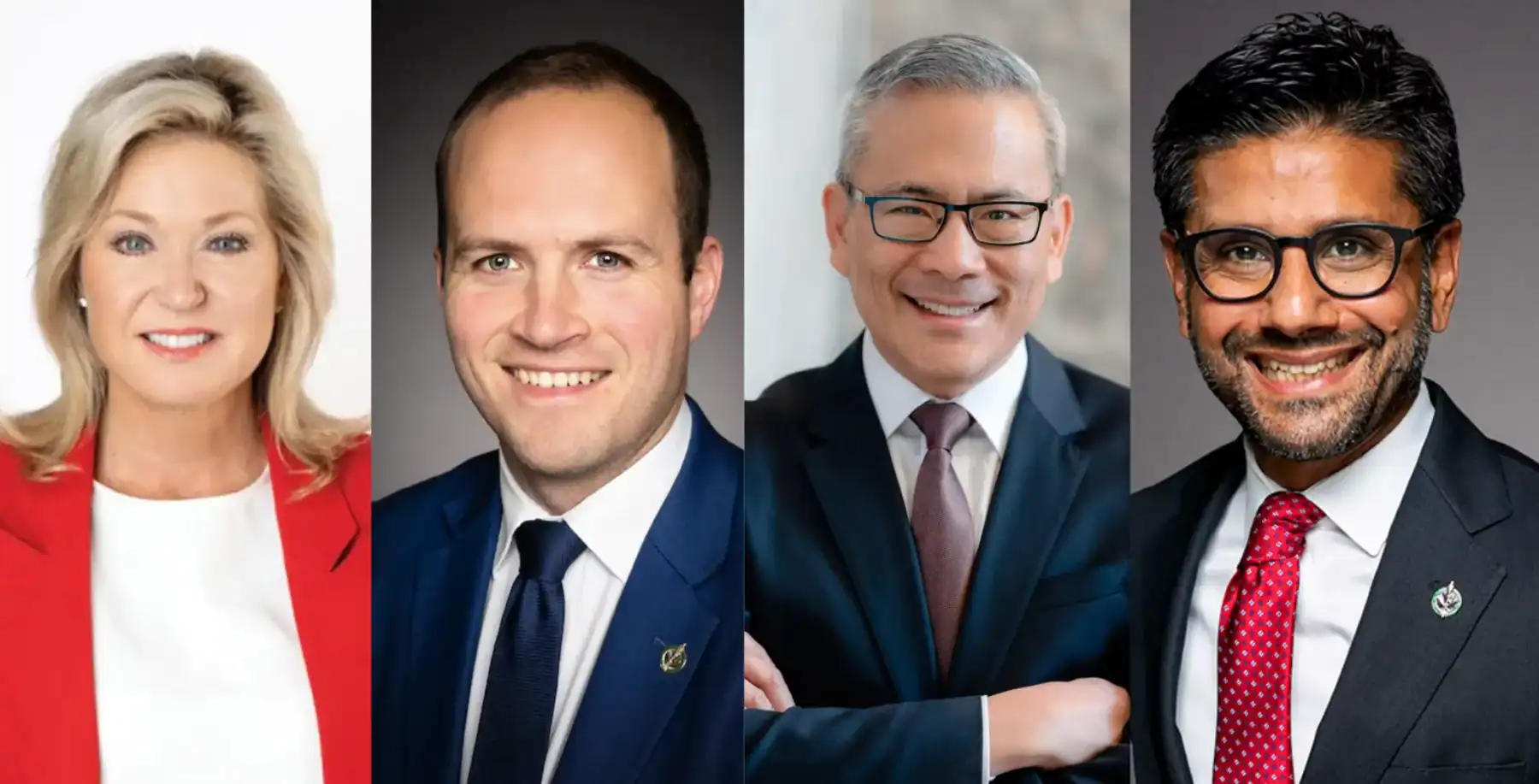 Professional diverse group of business people smiling at the camera, team portrait, corporate executives, or leaders, in formal suits for business and leadership themes.