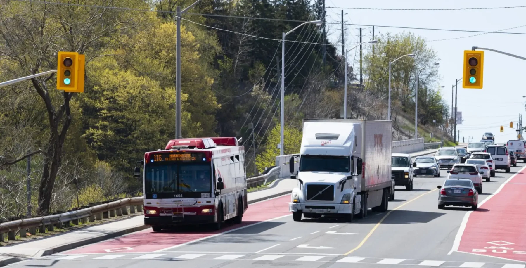 Dufferin and Bathurst bus lanes