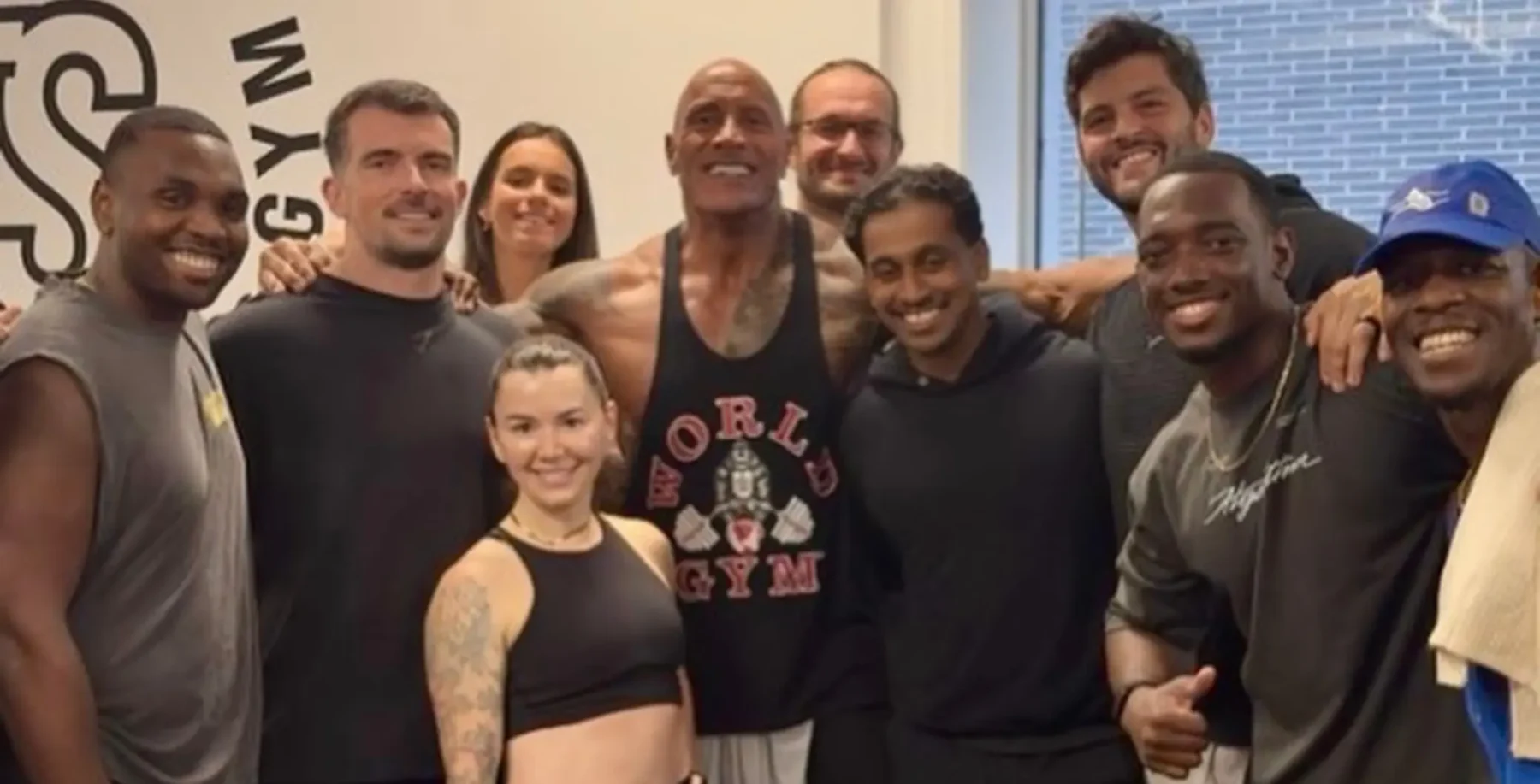 Dwayne The Rock Johnson at Fit Squad Training in Toronto.