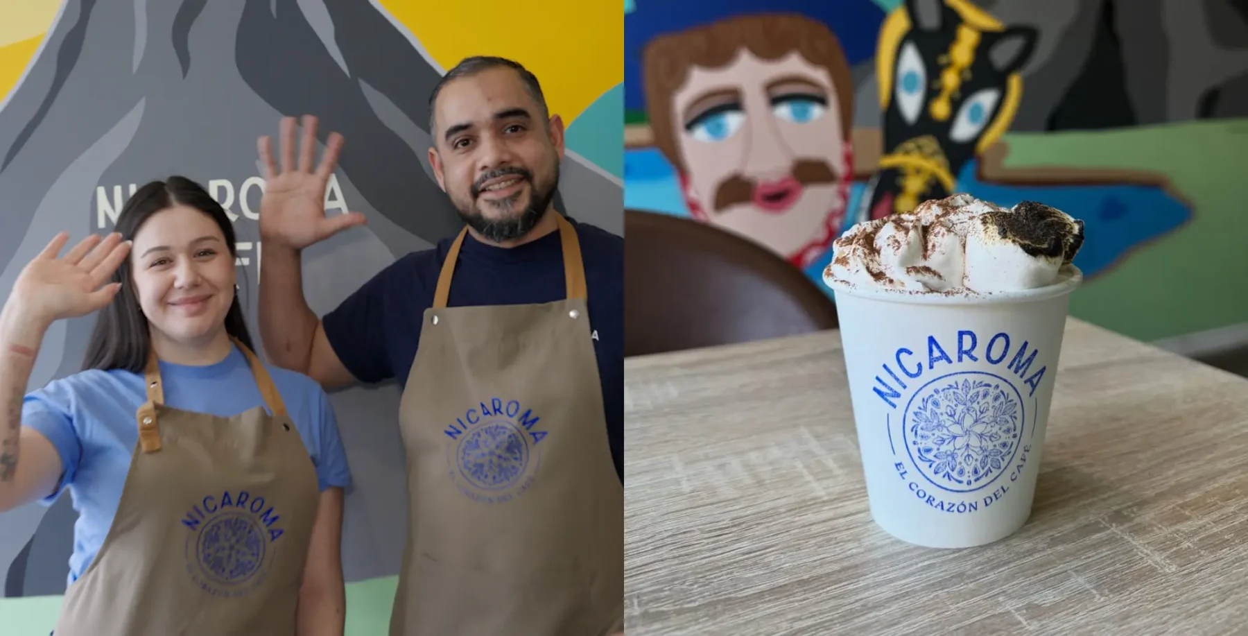 Authentic NicaRum Café in Toronto serving traditional Nicaraguan coffee and desserts with vibrant cultural decor.