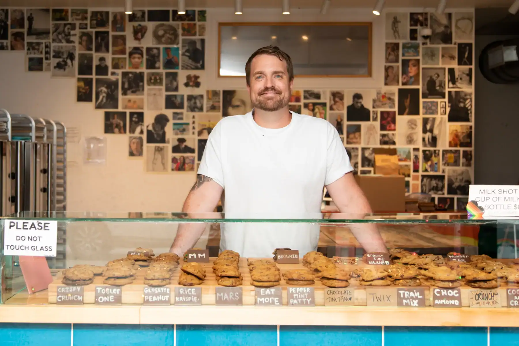 Delicious homemade cookies display at a Toronto bakery, showcasing a variety of flavors in a cozy shop atmosphere, perfect for food lovers and local Toronto bakery enthusiasts.