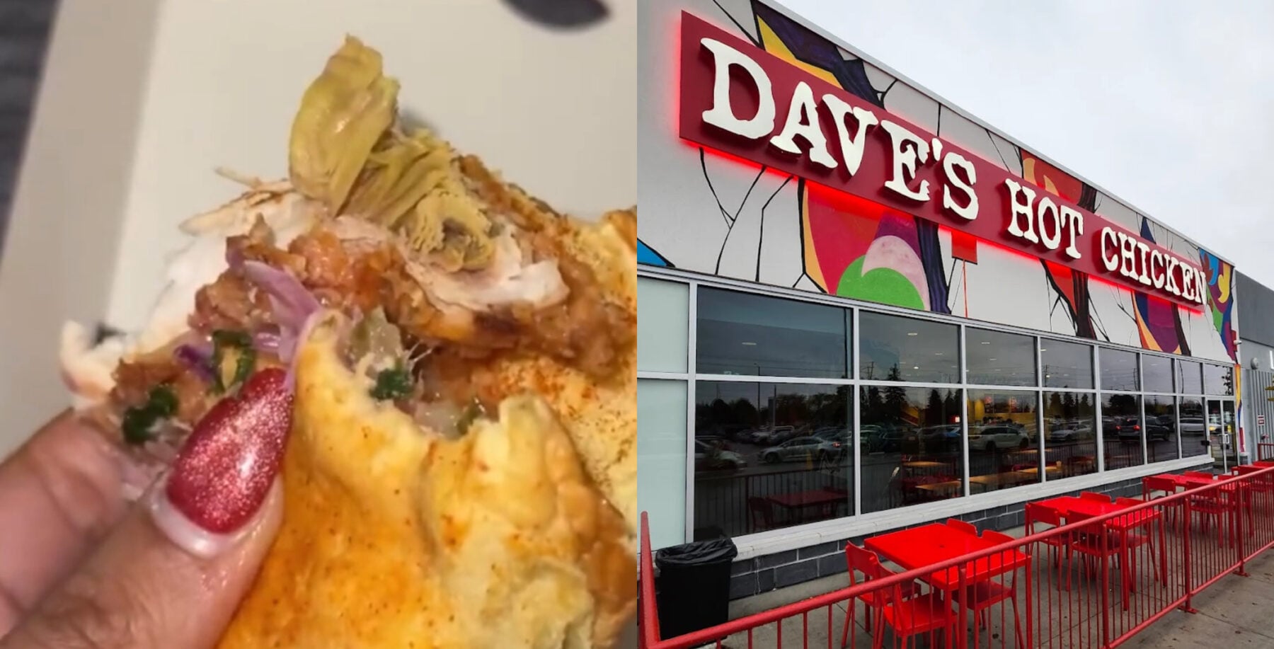 Dave's Hot Chicken Pickering green muscle disease in sandwich
