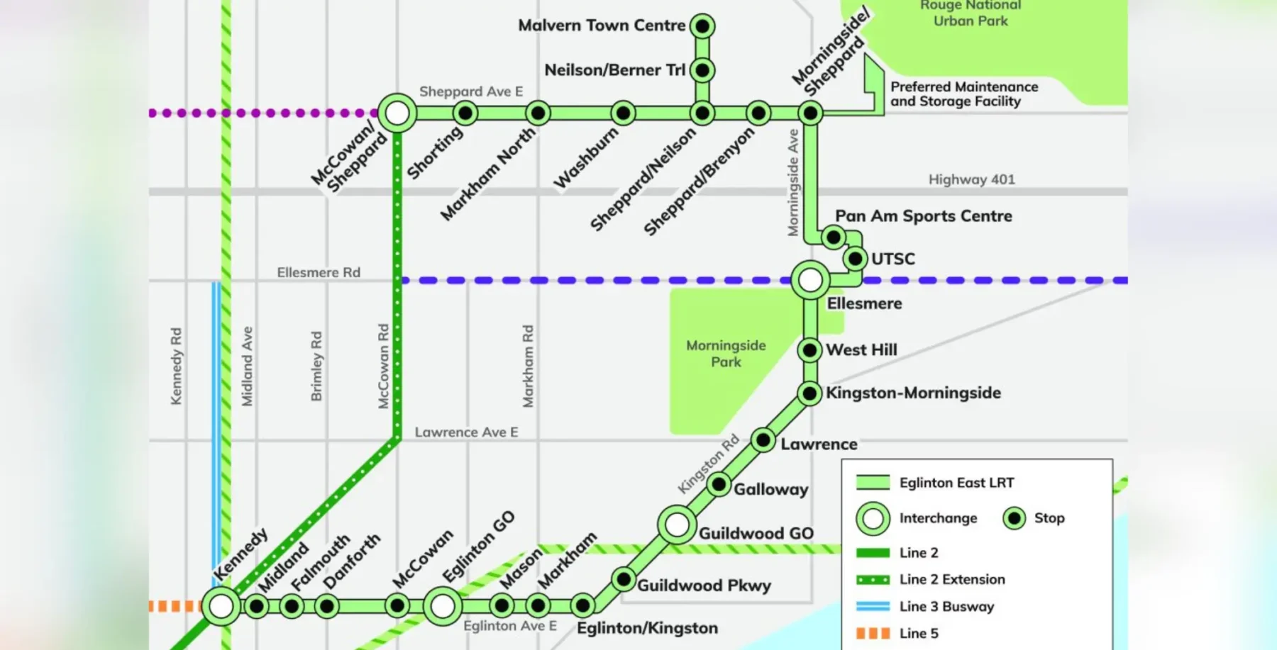Map of Toronto's Scarborough transit line showing recent $10M funding increase, highlighting project priorities and transit expansion plans in the city.