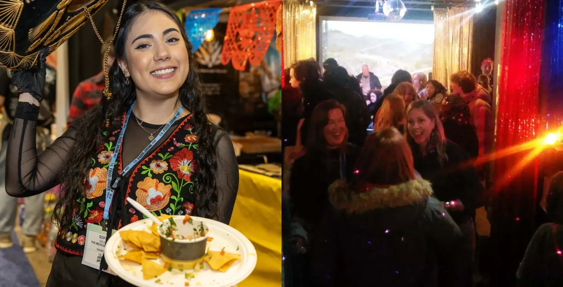 A lively scene at a Toronto event with people enjoying food, music, and festivities indoors, highlighting local cultural celebrations and community gatherings April 17-19.