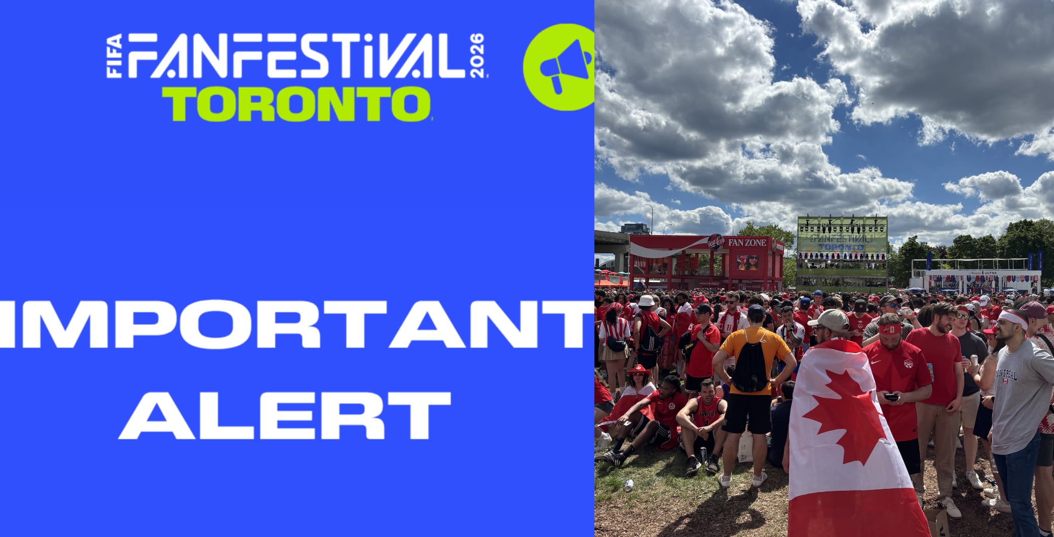 Toronto FIFA Fan Festival opening delayed until 3 p.m. today due to severe weather