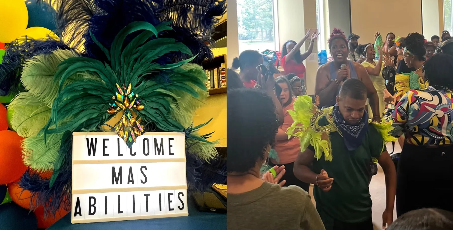 Toronto Carnival celebration featuring Masabilities with vibrant costumes and inclusive activities for disabled Caribbean communities.