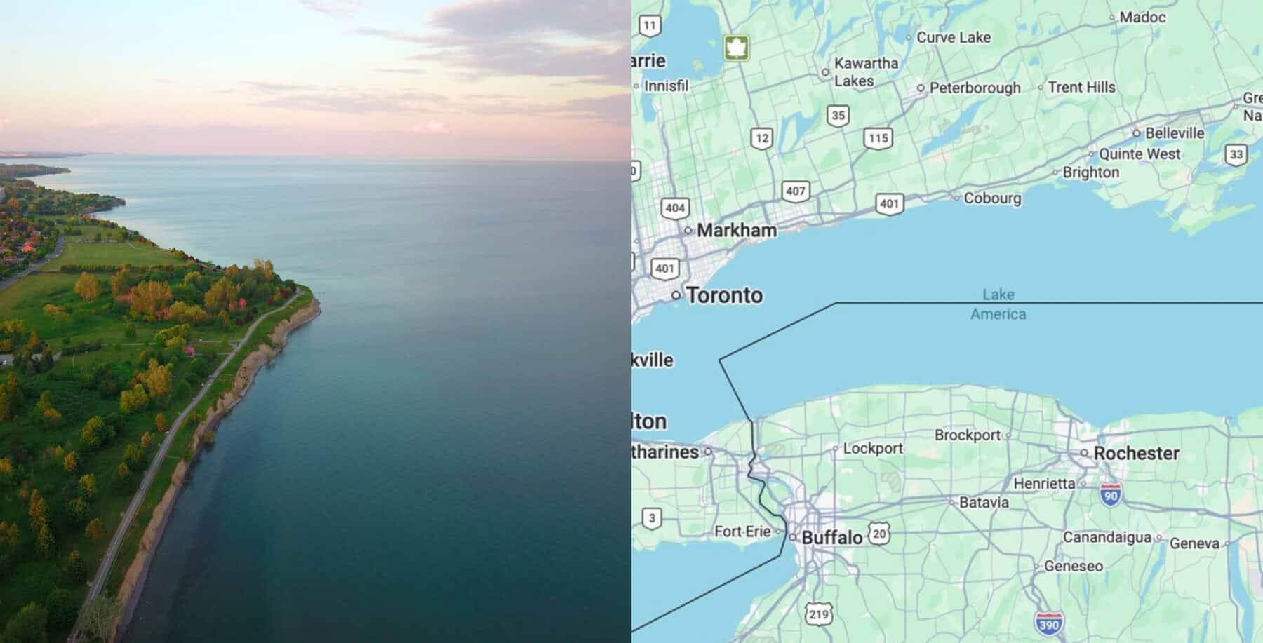Google Maps changes Lake Ontario to Lake America for U.S. residents