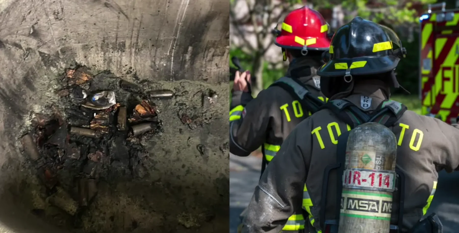 Toronto firefighters respond to a fire involving e-scooters and e-bikes, highlighting battery safety concerns after recent incidents.