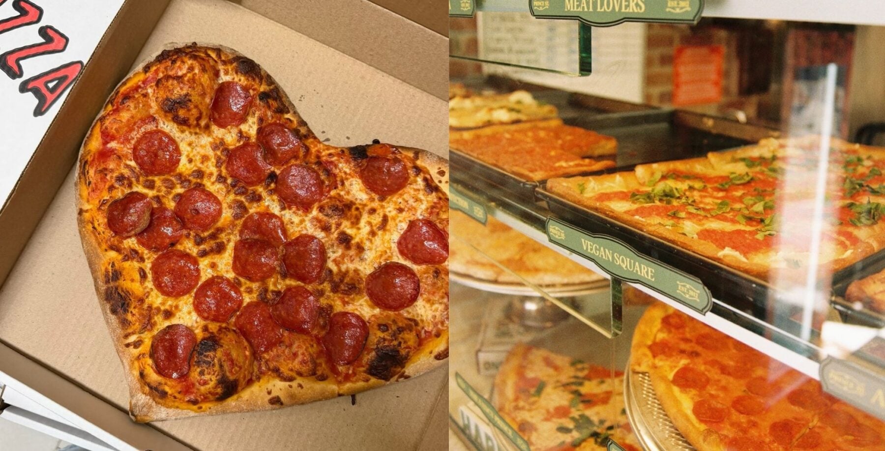 Heart-shaped pepperoni pizza from a Toronto pizzeria, showcasing melted cheese and crispy crust, perfect for pizza lovers in the GTA.