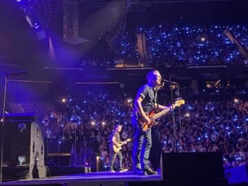 Bryan Adams performs “The Ballad of Terry Fox” live for the first time during his sold-out concert at TD Coliseum in Hamilton.